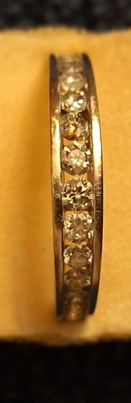 Classic 10k White Gold Diamond Eternity Band - Size 6.75